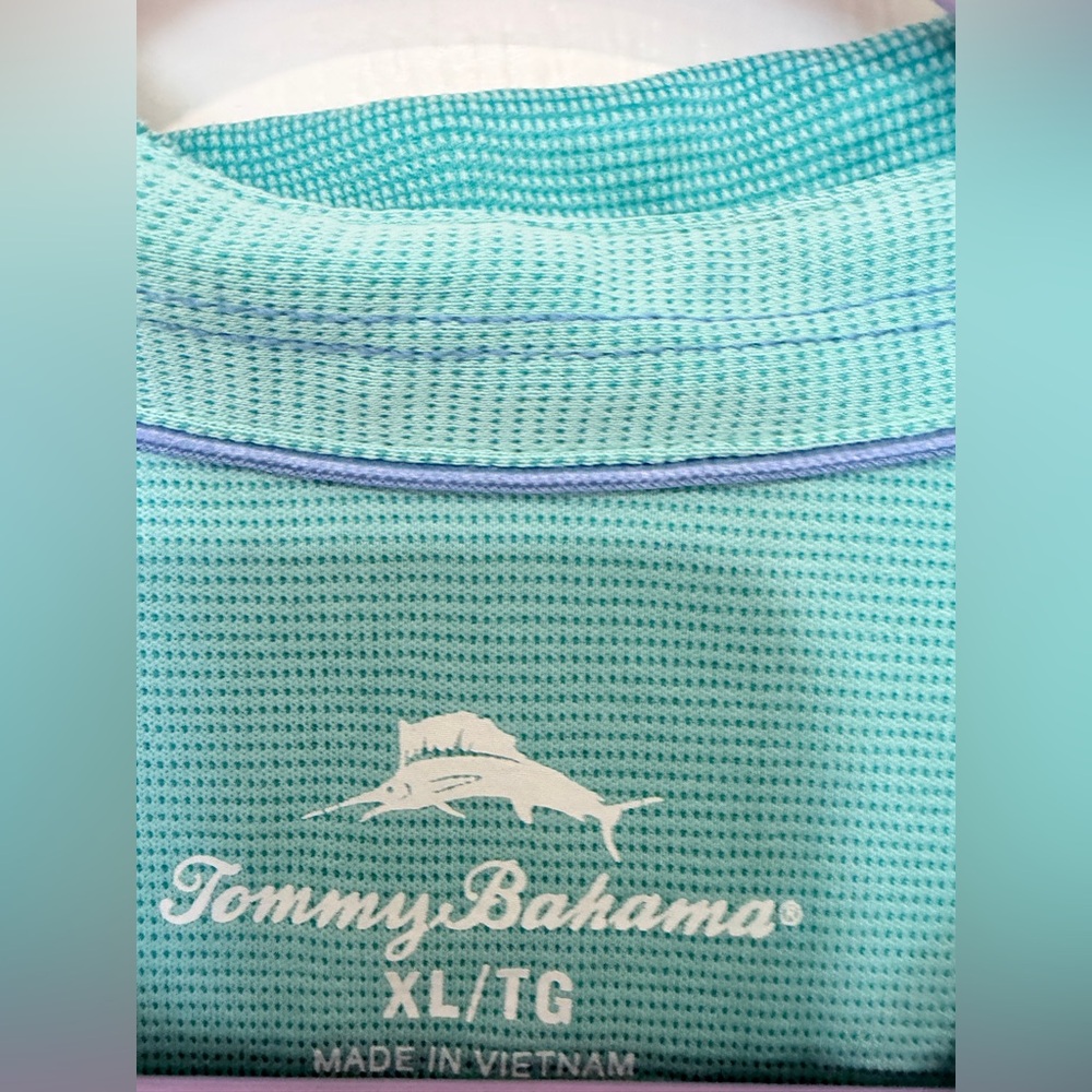 Tommy Bahama Polo Shirt XL Tall Blue Short Sleeve Casual Mens - Picture 2 of 7